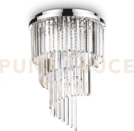 Carlton lampadario a soffitto in cristallo molato e metallo finitur...