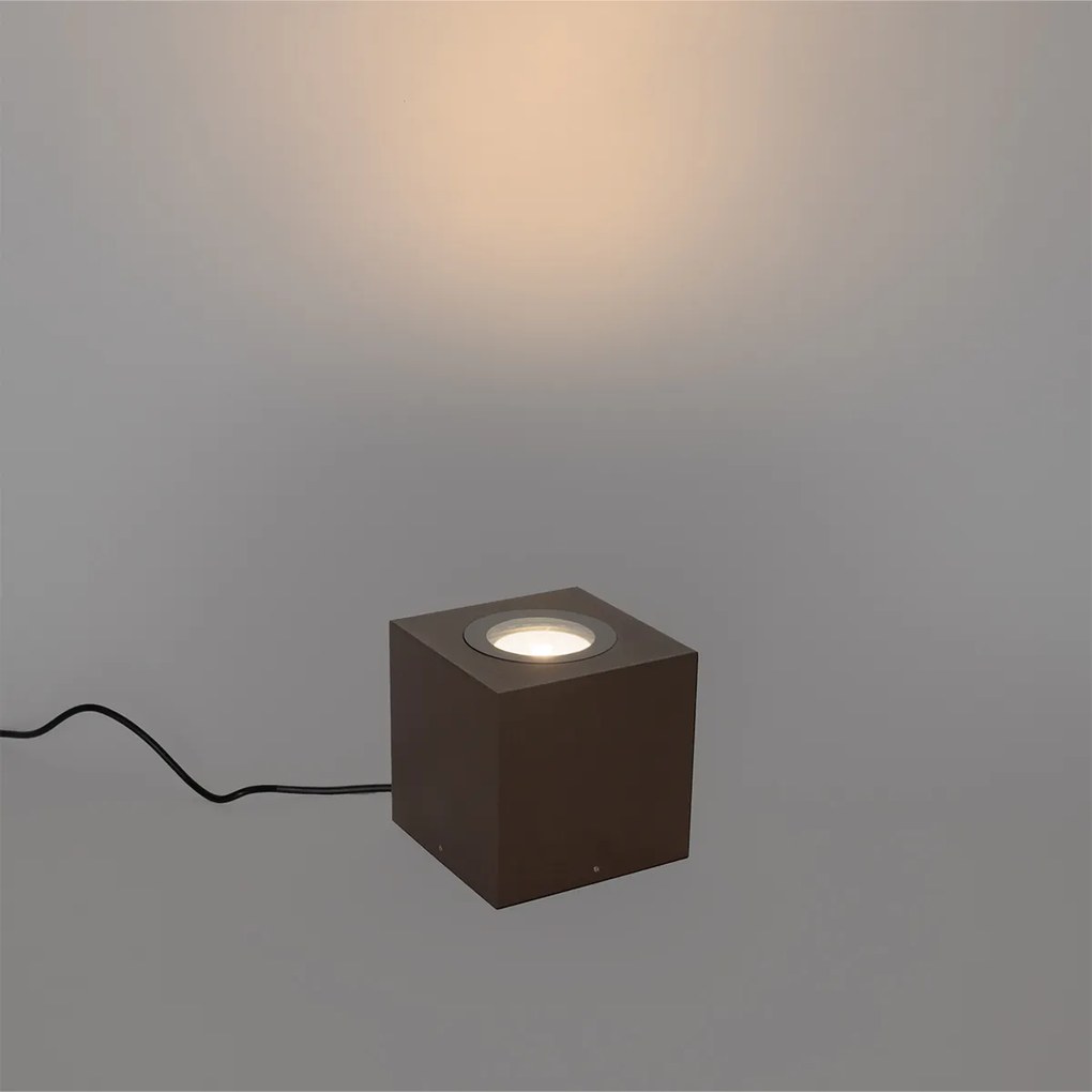 Faretto da giardino industriale marrone ruggine quadrato IP65 AR111 - Lennard