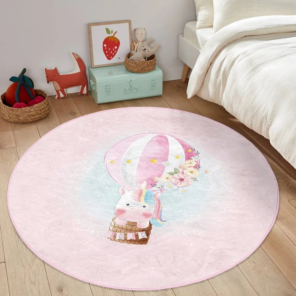 Tappeto rosa per bambini ø 80 cm Comfort - Mila Home