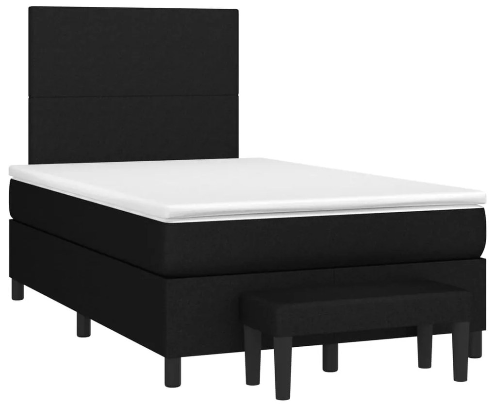 Giroletto a molle con materasso nero 120x190 cm in tessuto