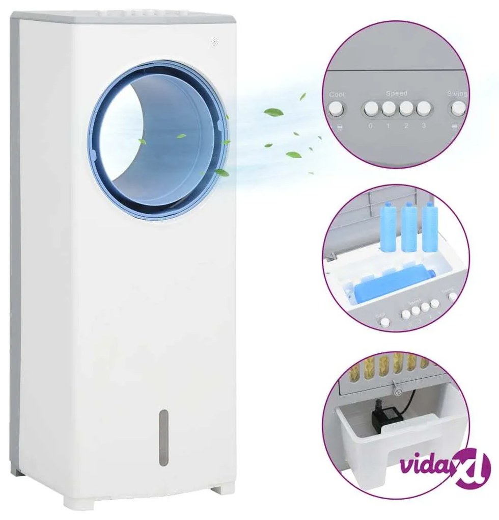 vidaXL Condizionatore Portatile 3 in 1 Bianco 264x255x680 mm 80 W