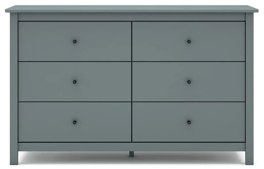 Cassettiera verde polveroso in pino massiccio 130x80x45 cm Misti – Marckeric