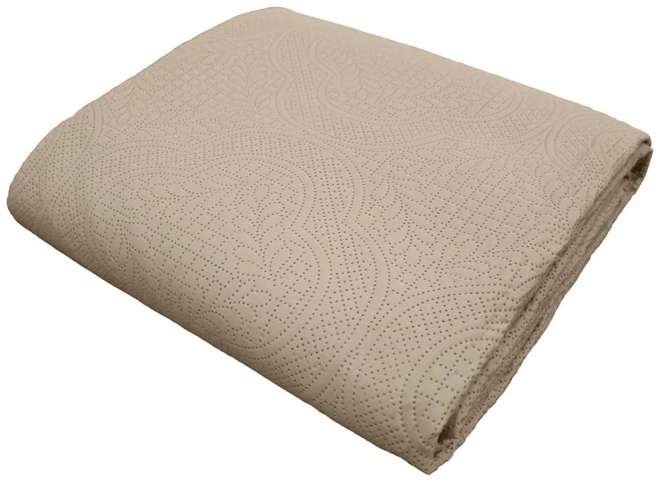Set con copriletto e federa beige in microfibra con rivestimento trapuntato 240x220 cm Romane – douceur d'intérieur