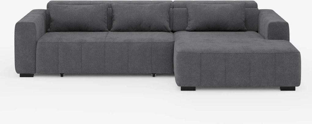 Doric Divano angolare con penisola e sedute allungabili con relax elettrico - poggiatesta reclinabili in tessuto smacchiabile T23