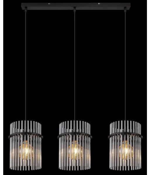 Globo 15698-3H - Lampadario a sospensione con filo GORLEY 3xE27/60W/230V nero