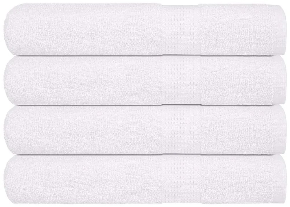 Asciugamani 4 Pz Bianchi 100x200 Cm 360 G/m² 100% Cotone /