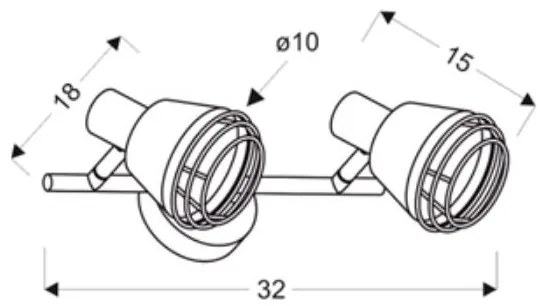 Faretto da parete NERIA 2xE14/40W/230V nero/rame
