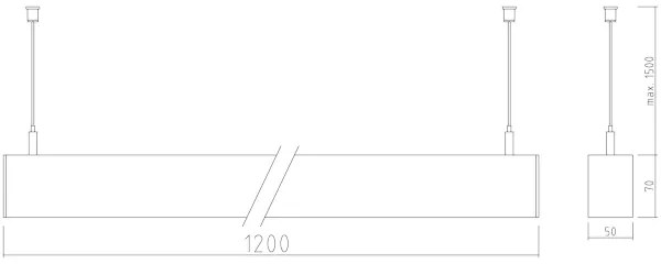 APLED - Lampadario LED su corda LOOK LED/46W/230V 4000K 120 cm argento