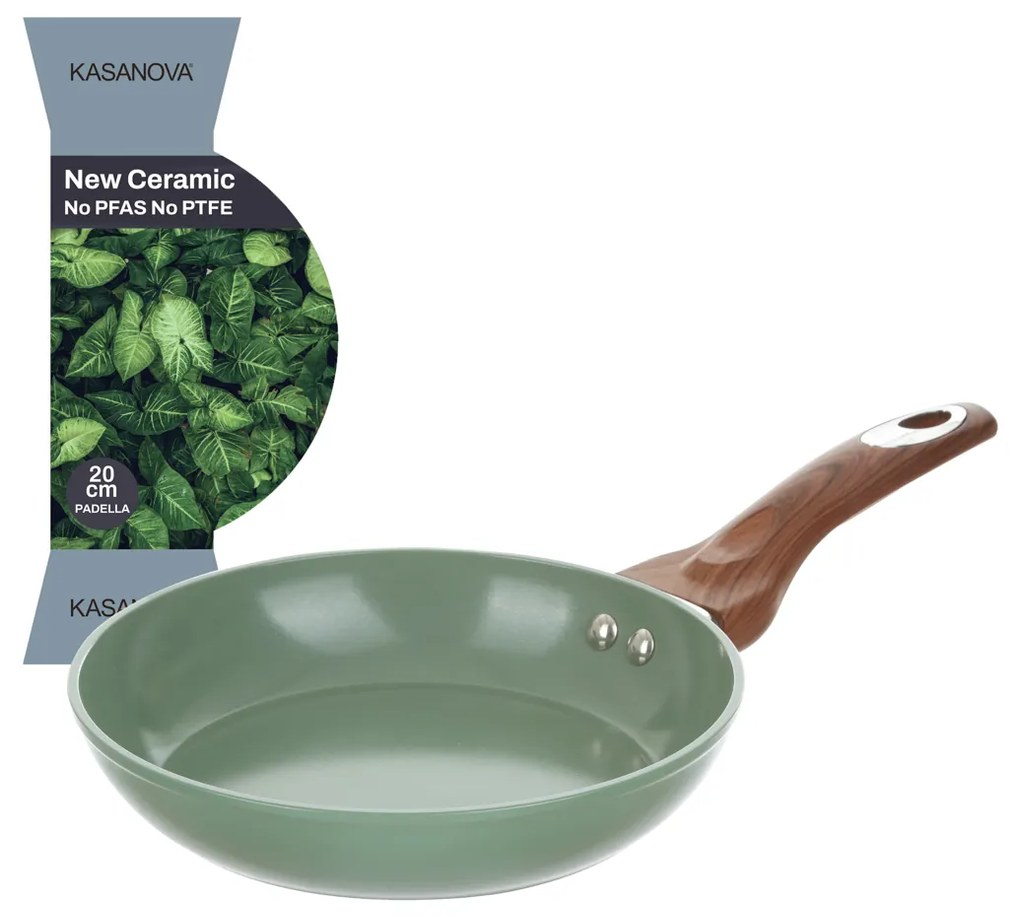 Padella 20 cm in ceramica verde New Ceramic