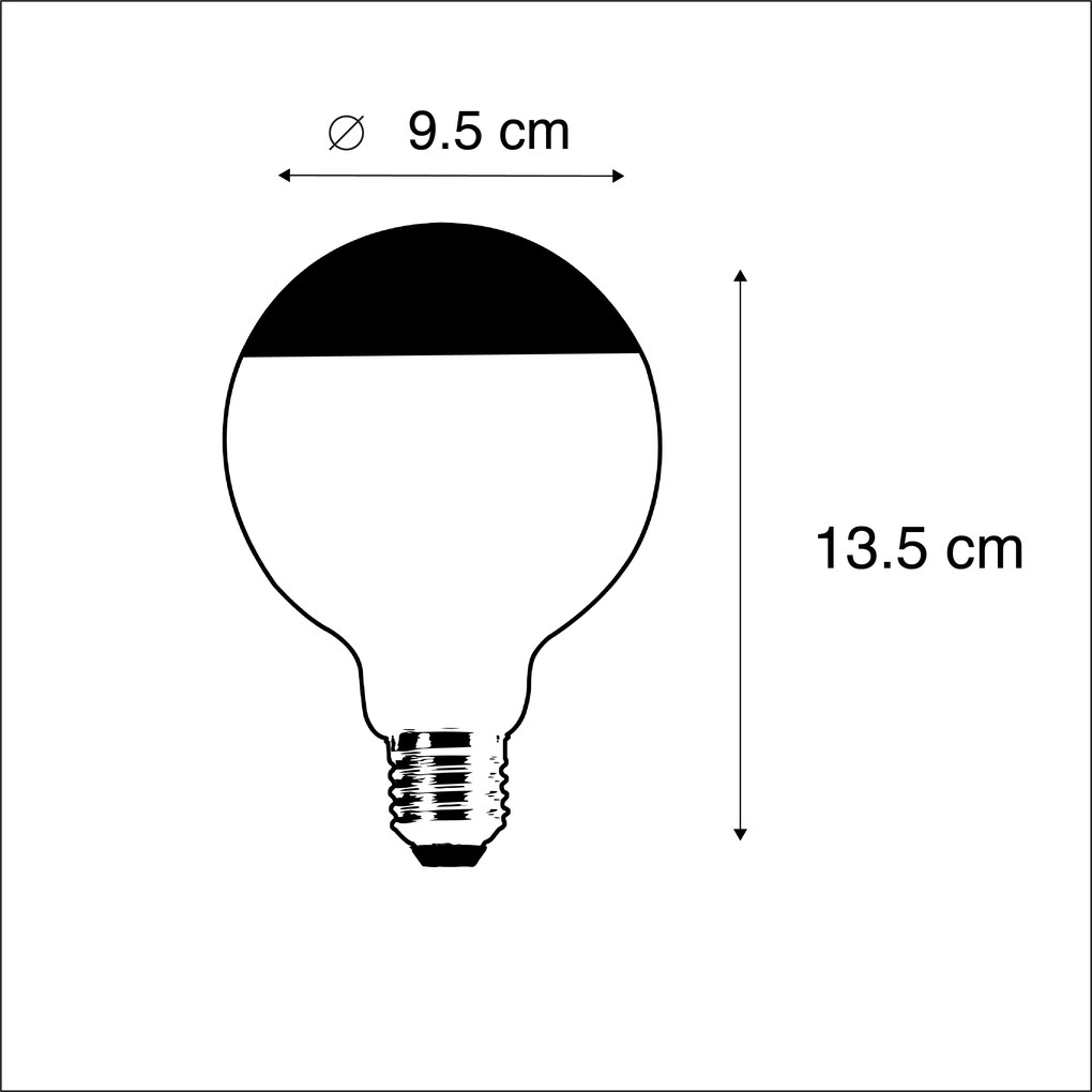 Set di 5 lampadine LED a filamento dimmerabili E27 G95 nere 550lm 2700K