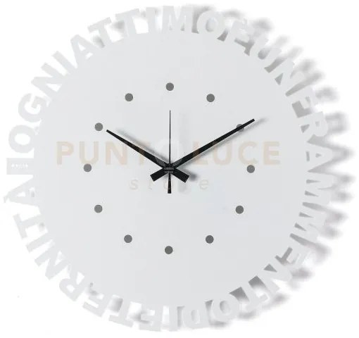 Orologio da parete minimal wordshow bianco marmo