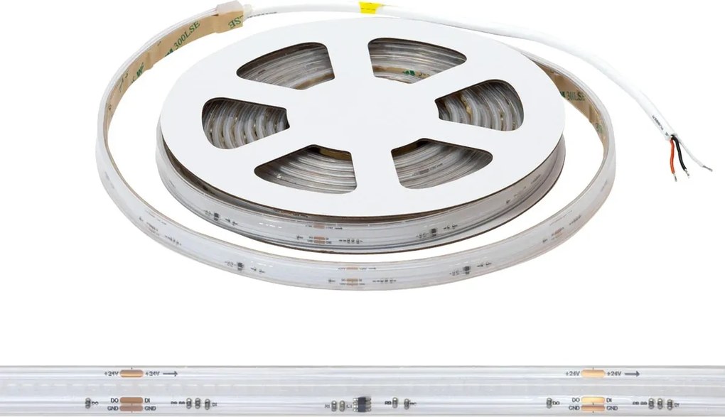 Striscia LED Digitale COB RGBW 24V 14W/m RUNNING Professionale IP20 - 5 metri