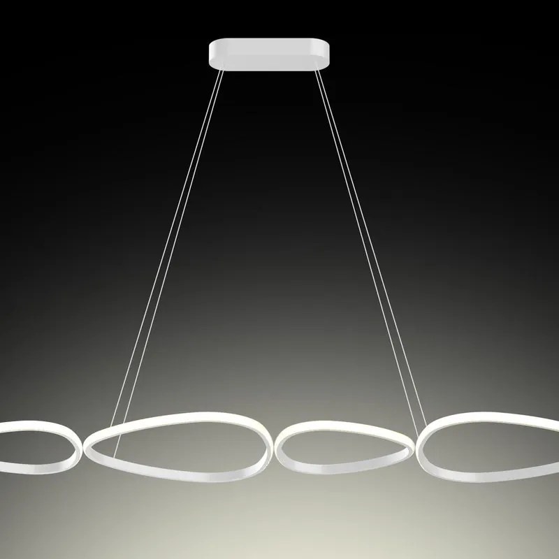 Lampadario LED design Gil bianco, luce con 3 temperature di colore 3000 lumen, NOVECENTO