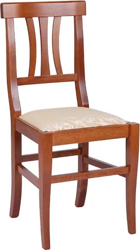 Sedia in legno con seduta imbottita LAURA Ciliegio SET 2 PZ