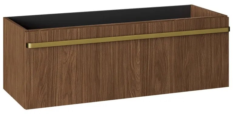 Mobile da bagno sotto lavabo RANDAL LOA noce laminato opaco L 120 x H 40 x P 46 cm 1 cassetto, lavabo posizionabile centralmente non incluso