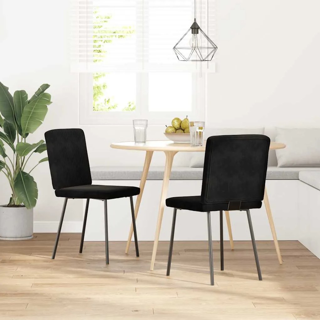 Sedie Da Pranzo 2 Pz Nere İn Velluto /