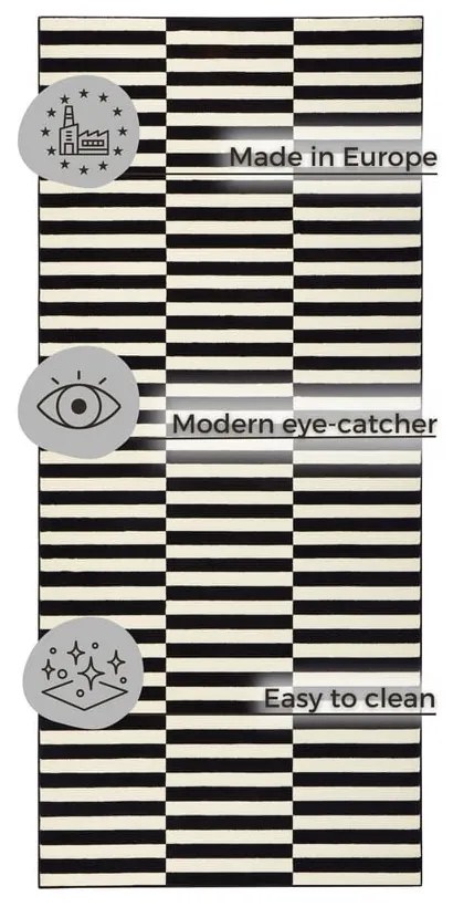 Tappeto nero/color crema 80x200 cm Gloria – Hanse Home