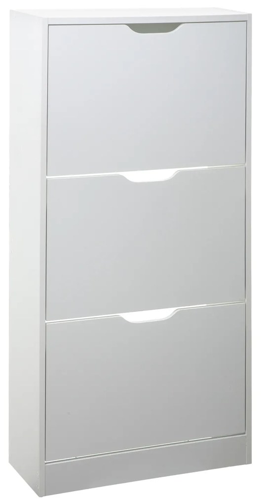 Scarpiera 3 ripiani bianca 60x119,5x23,3 cm