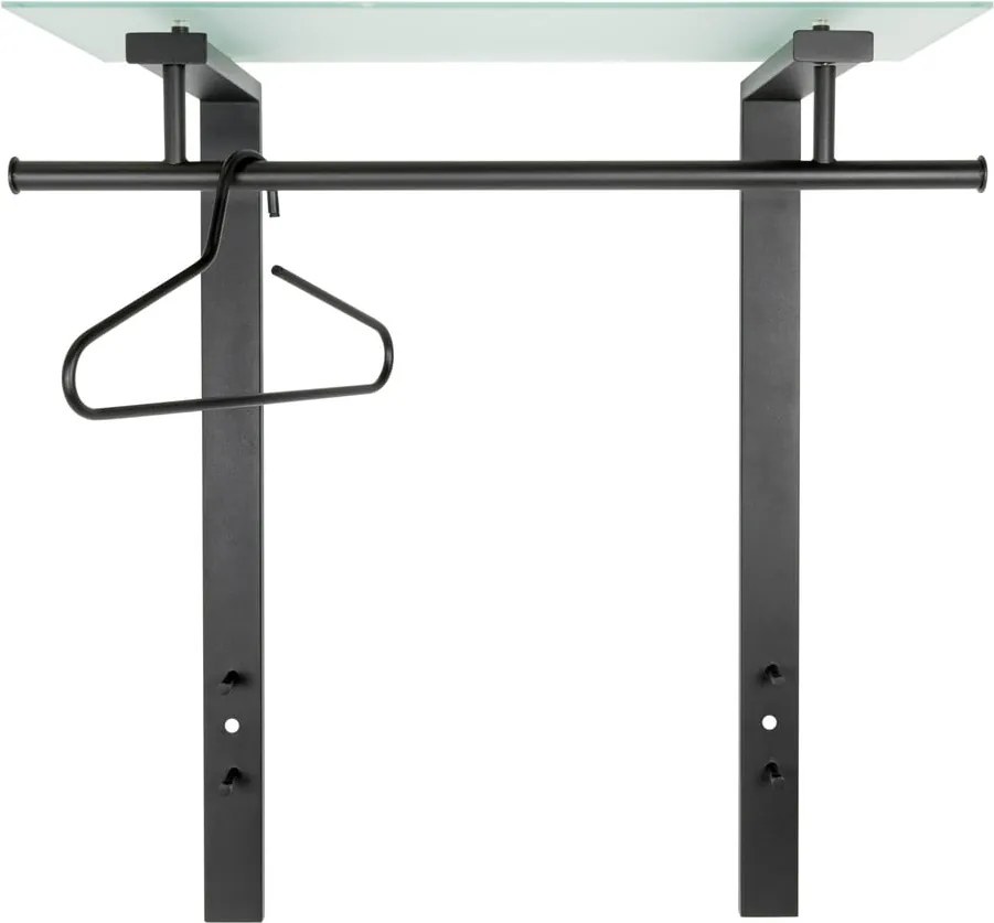 Attaccapanni da parete nero in metallo con scaffale 80 cm Dutch – Spinder Design