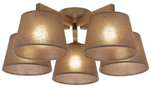 Brilagi - Lampadario a plafone LATTE SABIA 5xE27/15W/230V pino/marrone