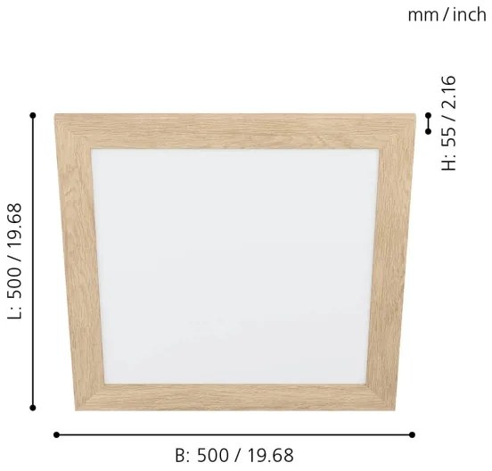 Eglo 99471 - Plafoniera LED PIGLIONASSO LED/20W/230V 500x500 mm