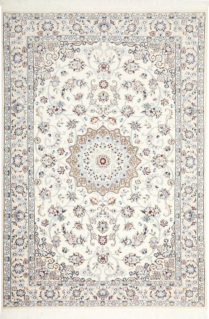 Nain Tappeto 200x140 Beige (Iran) Annodato A Mano