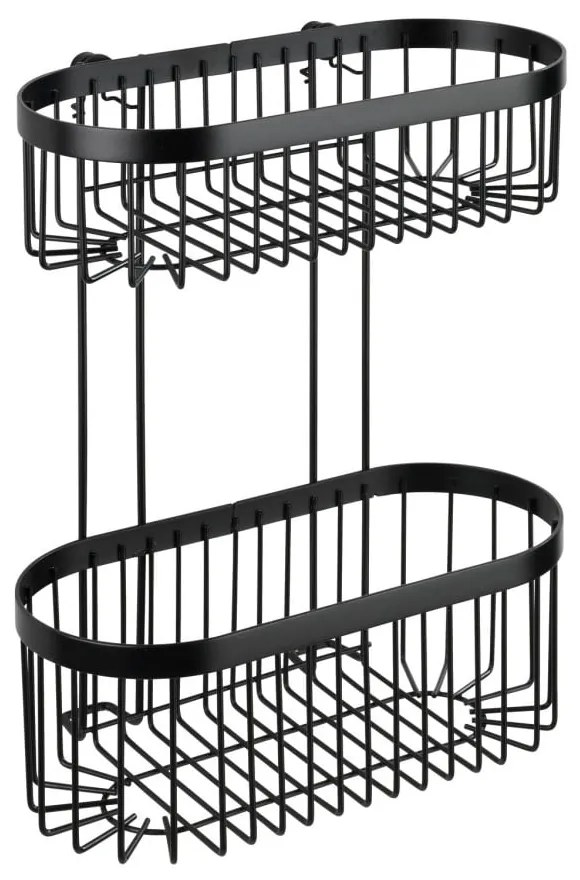 Cestino da parete nero a 2 livelli Classic Plus - Wenko