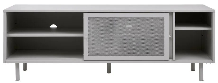 Mobile TV grigio in metallo 160x55x45 cm Veep – Unique Furniture