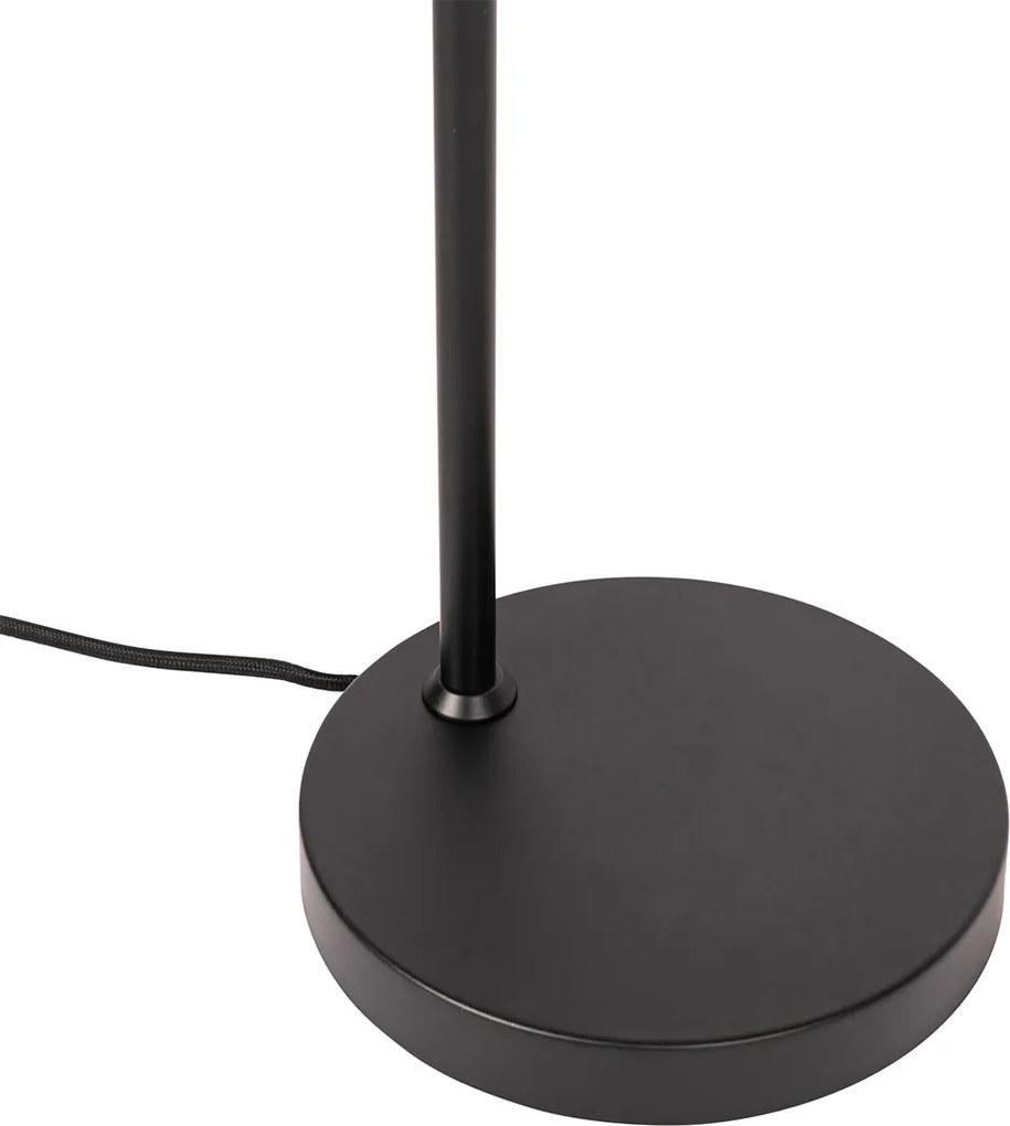 Lampada da tavolo di design nera con ottone e vetro ambrato - Zuzanna