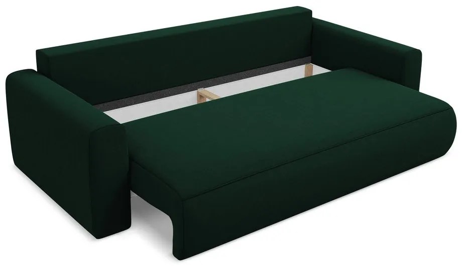 Divano verde allungabile/con contenitore con rivestimento in velluto 238 cm Kapua – Makamii