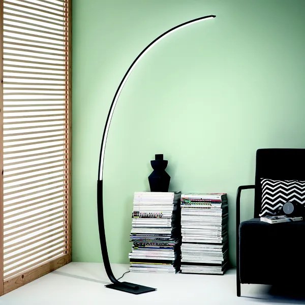 Piantana KEEP a LED con struttura in metallo Nero 97x200 cm