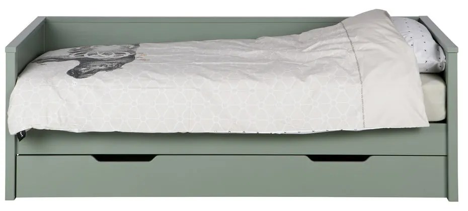 Cassetto inferiore verde per letto , 200 x 90 cm Nikki - WOOOD