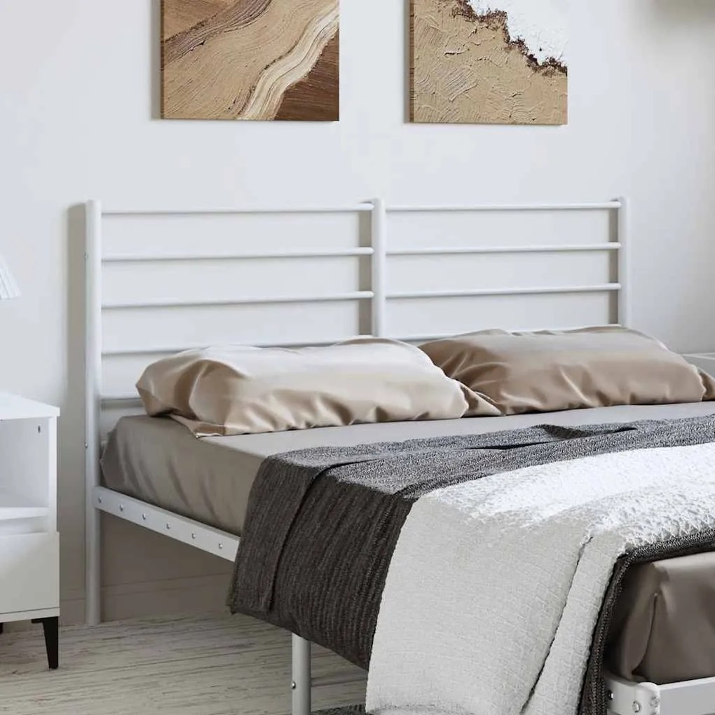 Testiera İn Metallo Bianco 135 Cm /