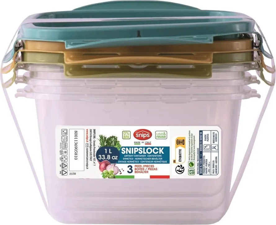 Scatole per alimenti in set 3 pz Snipslock – Snips