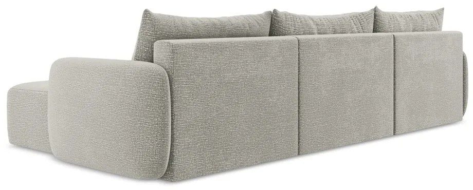 Divano angolare grigio chiaro allungabile/con contenitore Kalena – Makamii