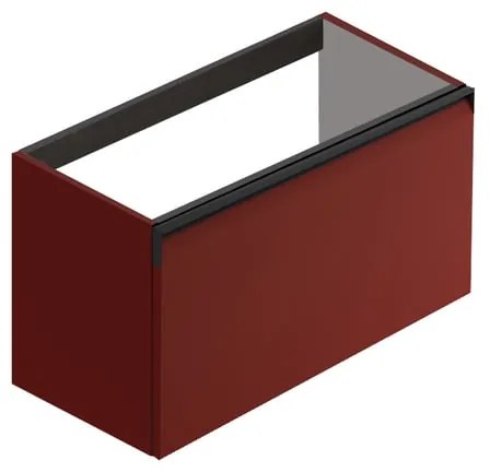 Mobile da bagno sospeso sotto lavabo Fusion L 79.5 x H 40 x P 45.5 cm rosso opaco, 1 cassetto