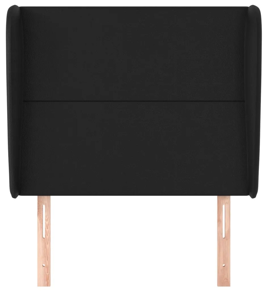 Testiera ad orecchio nera 103x23x118/128 cm in similpelle