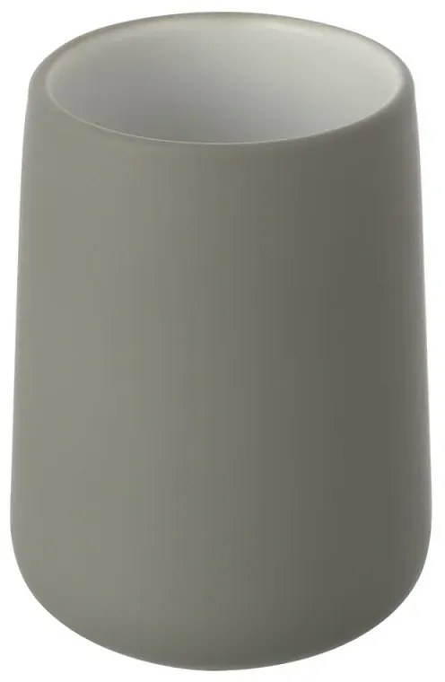 Bicchiere portaspazzolini da appoggio Sidney in ceramica grigia