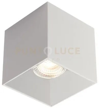 Plafoniera town bianca quadrata 1 luce attacco gu10 8x8x10cm