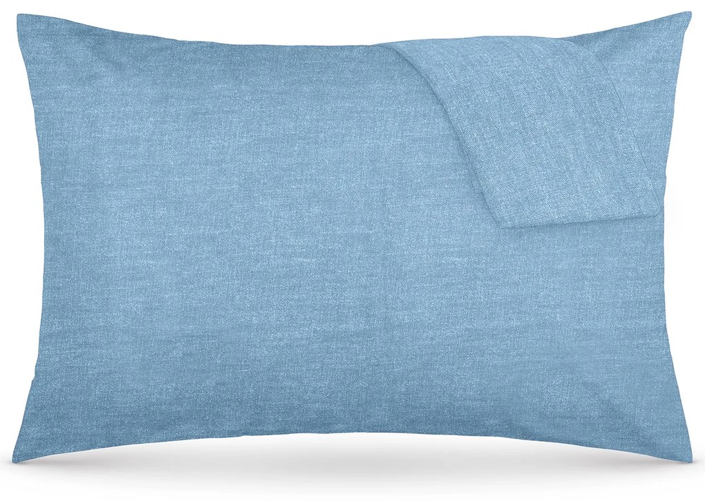 Coppia federe cotone blu