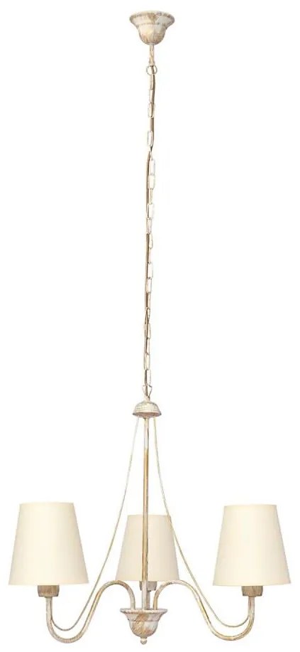 Lampadario a sospensione con catena MALBO 3xE27/15W/230V beige