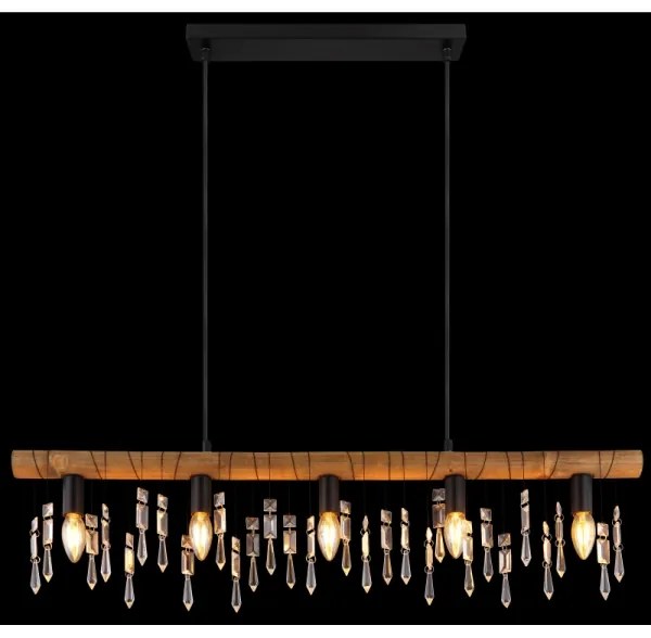 Globo 15532-5H - Lampada a sospensione con cavo KIRA 5xE14/40W/230V nero/marrone