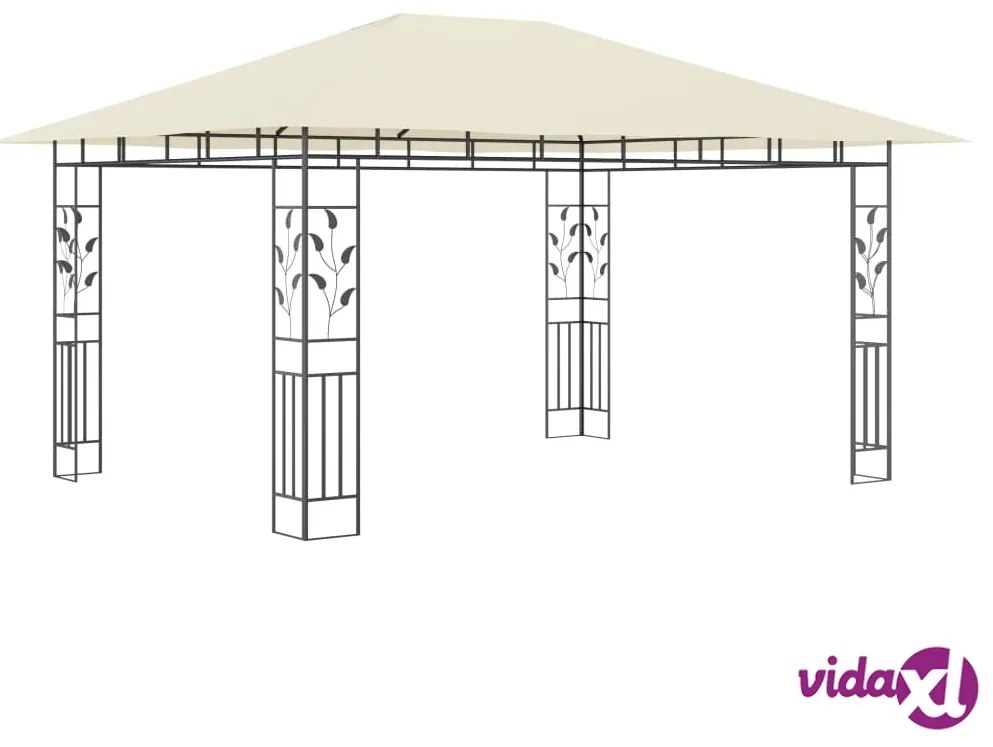 vidaXL Gazebo con Zanzariera 4x3x2,73 m Crema 180 g/m²