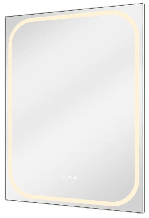 Specchio con illuminazione integrata bagno rettangolare SENSEA L 60 x H 80 x P 3 cm grigio / argento