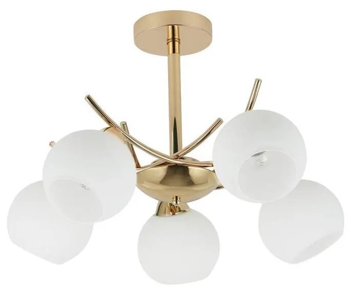 Lampadario a sospensione con supporto rigido AMOS 5xE27/40W/230V oro