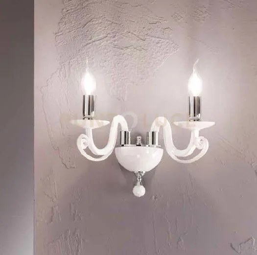 Applique cherubini 2 luci bianco e cromo attacco e14 l.26cm