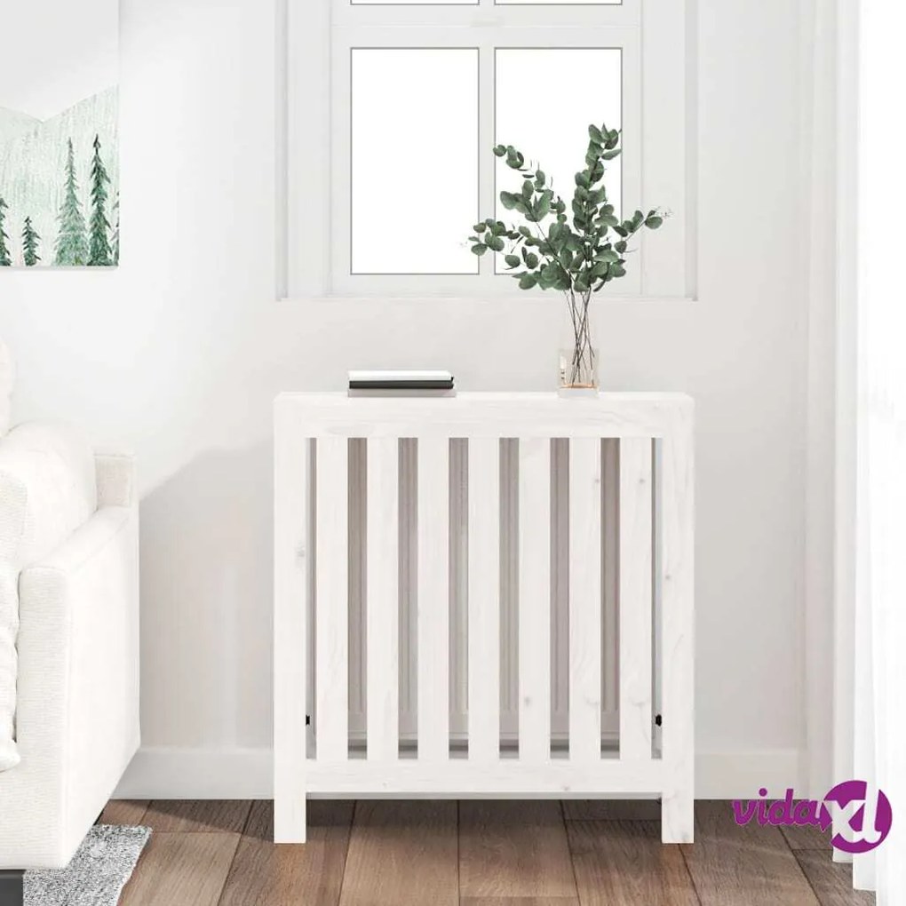 vidaXL Copertura Termosifone Bianca 79,5x19x84 cm Legno Massello Pino