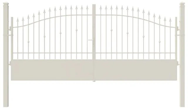 Cancello manuale battente Civetta in ferro, apertura centrale, L 408.5, H 150-180 cm, di colore bianco