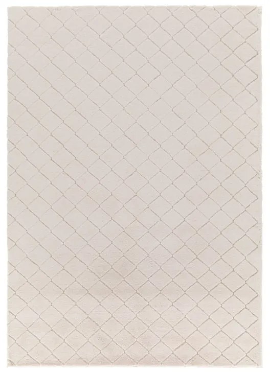 Tappeto Lop quilt geometrico bianco, L 160 x L 120 cm