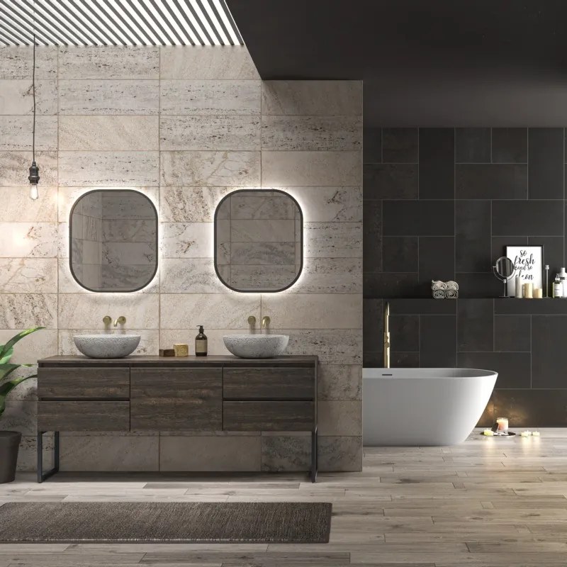Mobile bagno a terra 180 cm con 5 cassetti SP-180P5 - KAMALU